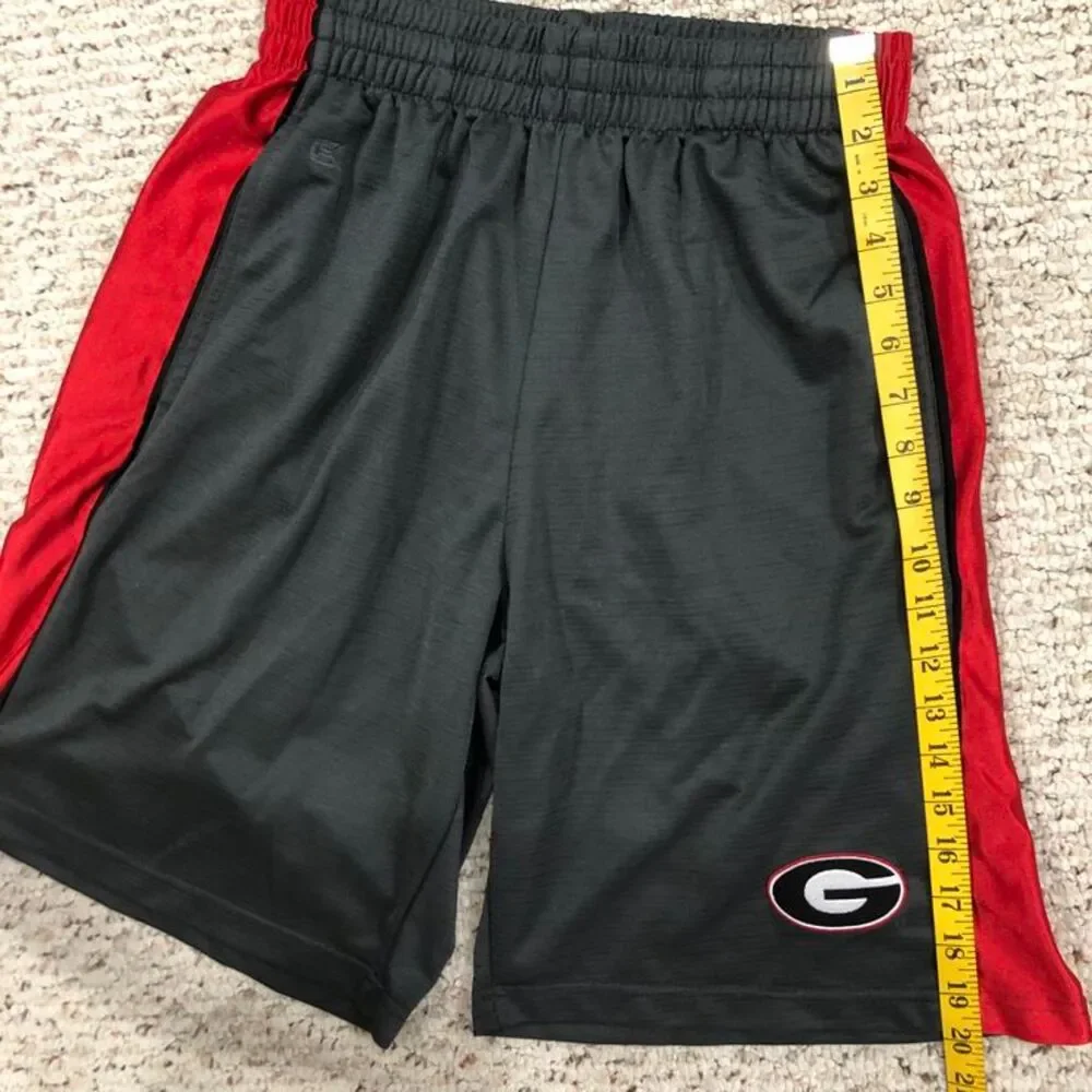 Men's Colosseum brand Gray Red UGA University of Georgia Athletic Shorts Medium